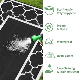 GENIMO upgraded polypropylene rug ensures breathability and quick-drying outdoors.