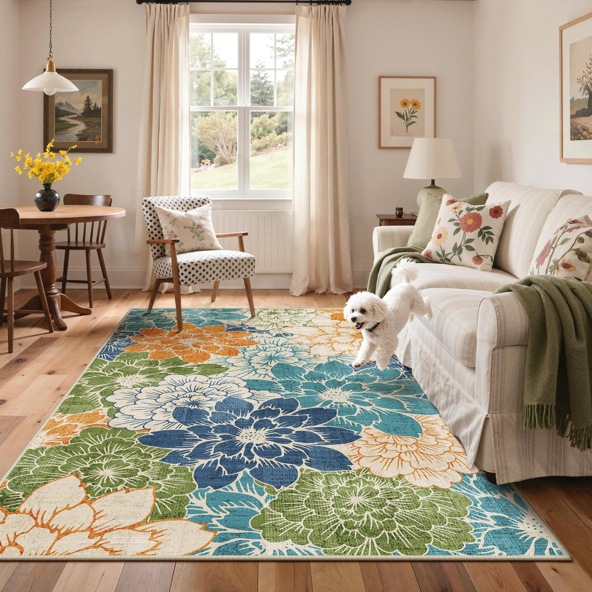 GENIMO rug uses UV-resistant inks to maintain color outdoors.