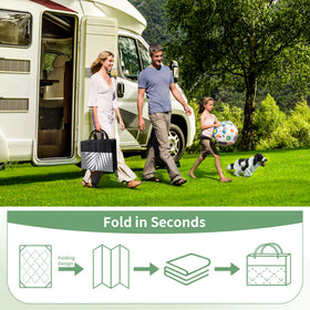GENIMO versatile outdoor mat suitable for RV, porch, balcony, and deck.