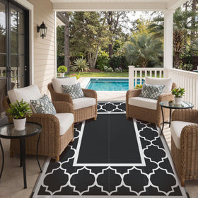 GENIMO waterproof patio rug dries quickly after outdoor use.