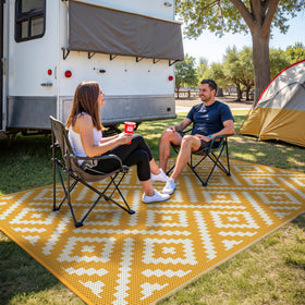 GENIMO waterproof rug ideal for RVs and camping setups.