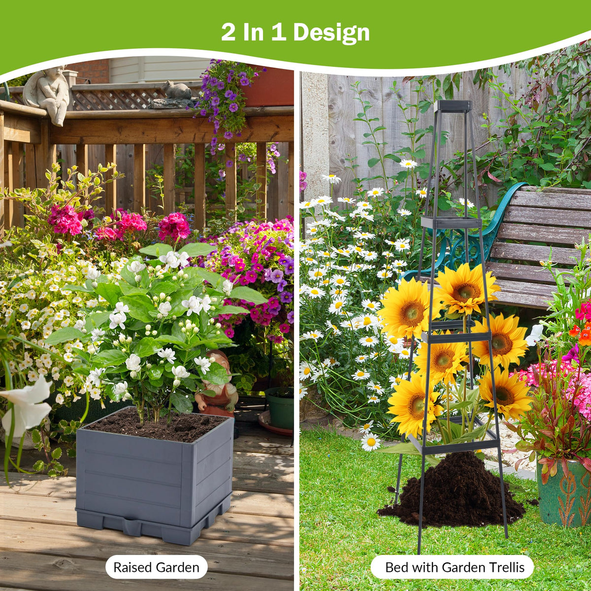 Tool-free assembly lets you start planting quickly indoors or outdoors