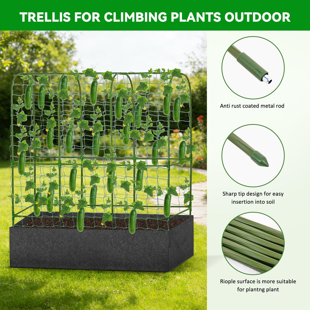 GENMOUS Fully assembled trellis ready for outdoor garden use
