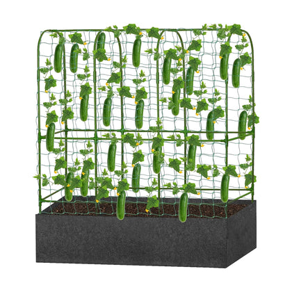 GENMOUS Garden Trellis overview with sturdy metal frame for outdoor climbing plants