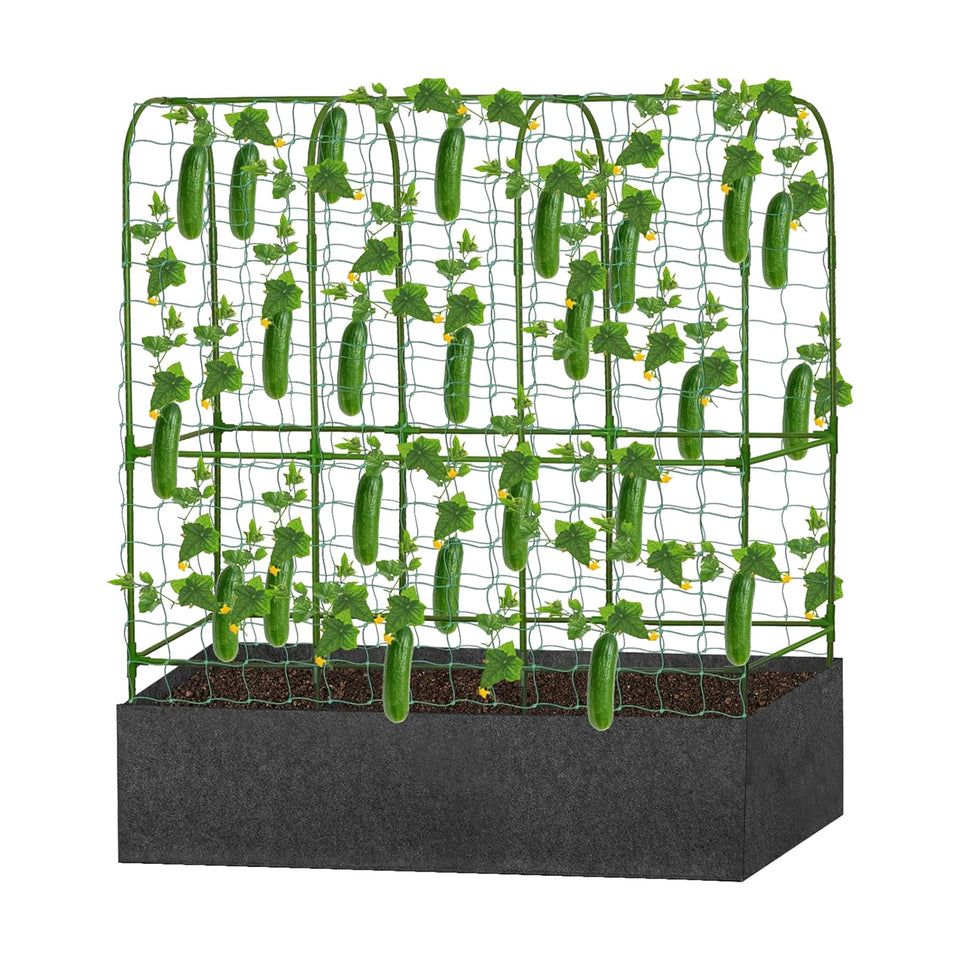 GENMOUS Garden Trellis overview with sturdy metal frame for outdoor climbing plants