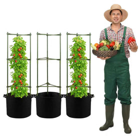 GENMOUS 10-gallon breathable grow bags with handles for easy relocation.