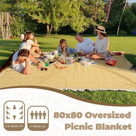 Genovega 2-in-1 extra large rug bottom layer acts as waterproof ground mat.