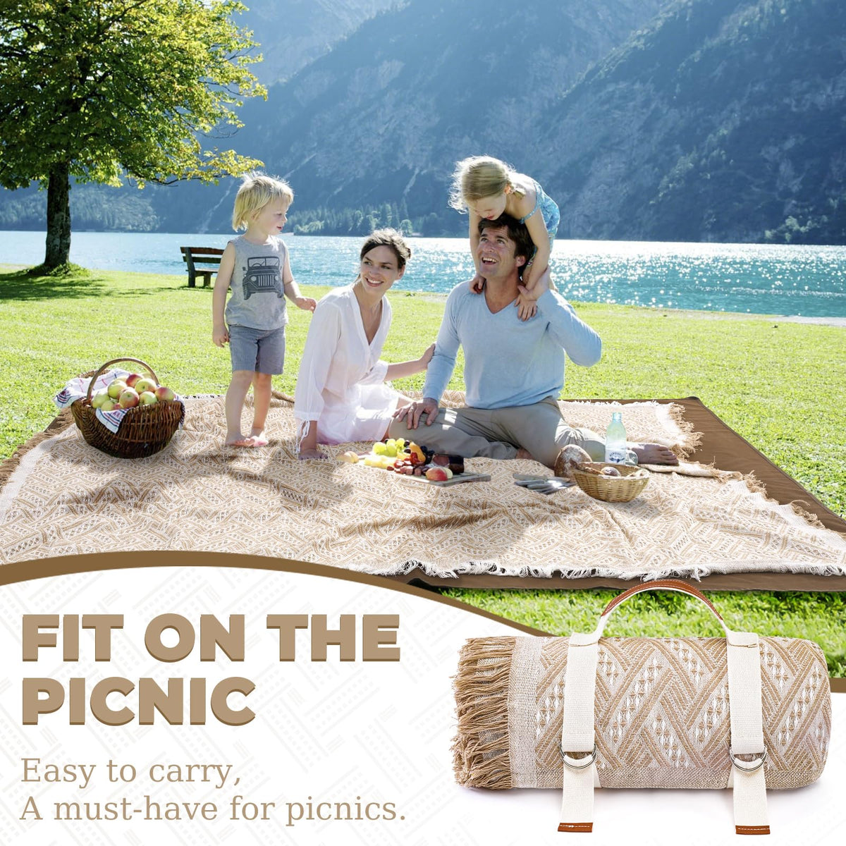 Genovega soft woven top layer doubles as a cozy towel or nap blanket.