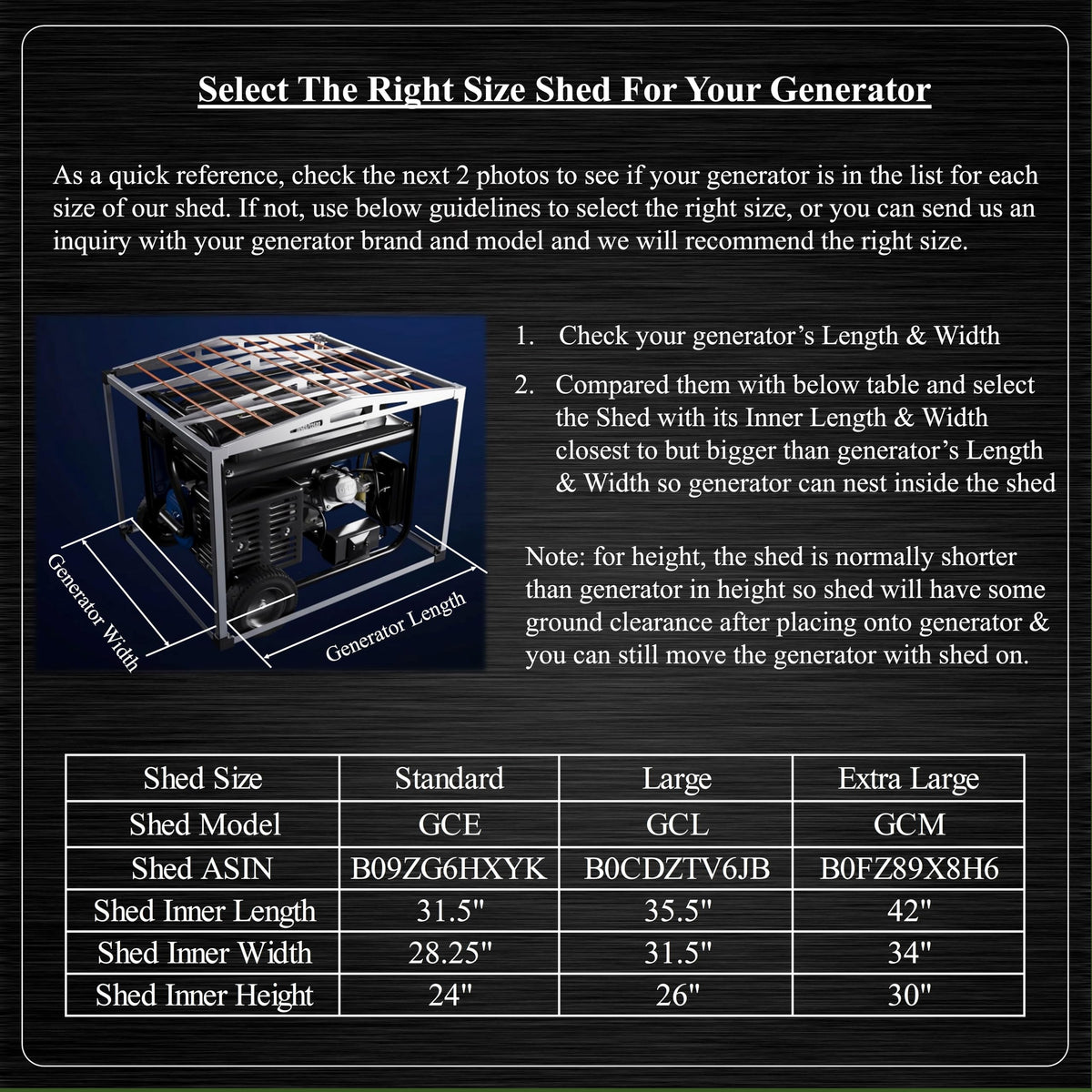 GenShed tool-free assembly keeps setup fast and portable.