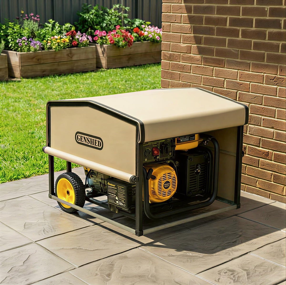 GENSHED generator shed running and storage versatility for outdoor uses