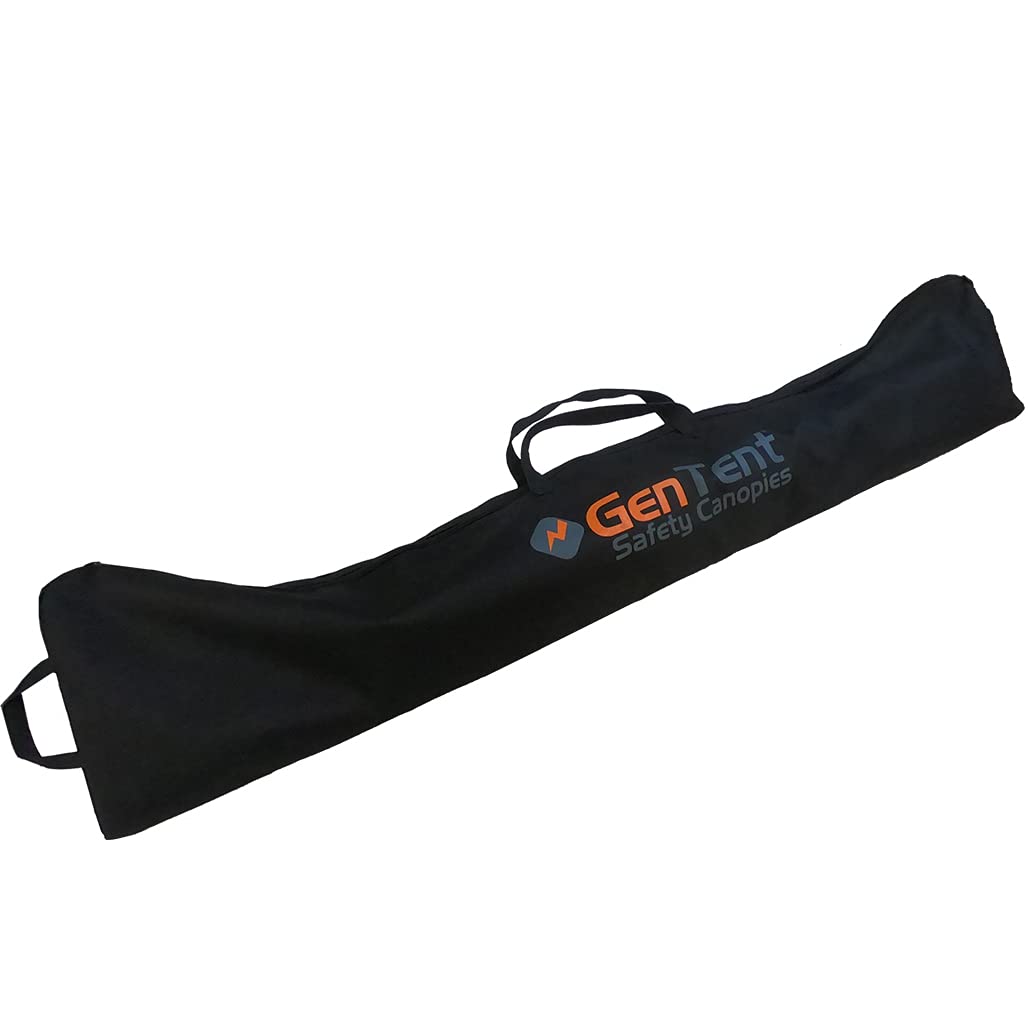 GenTent storage bag close up of heavy-duty zippers and stitching