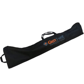 GenTent storage bag close up of heavy-duty zippers and stitching