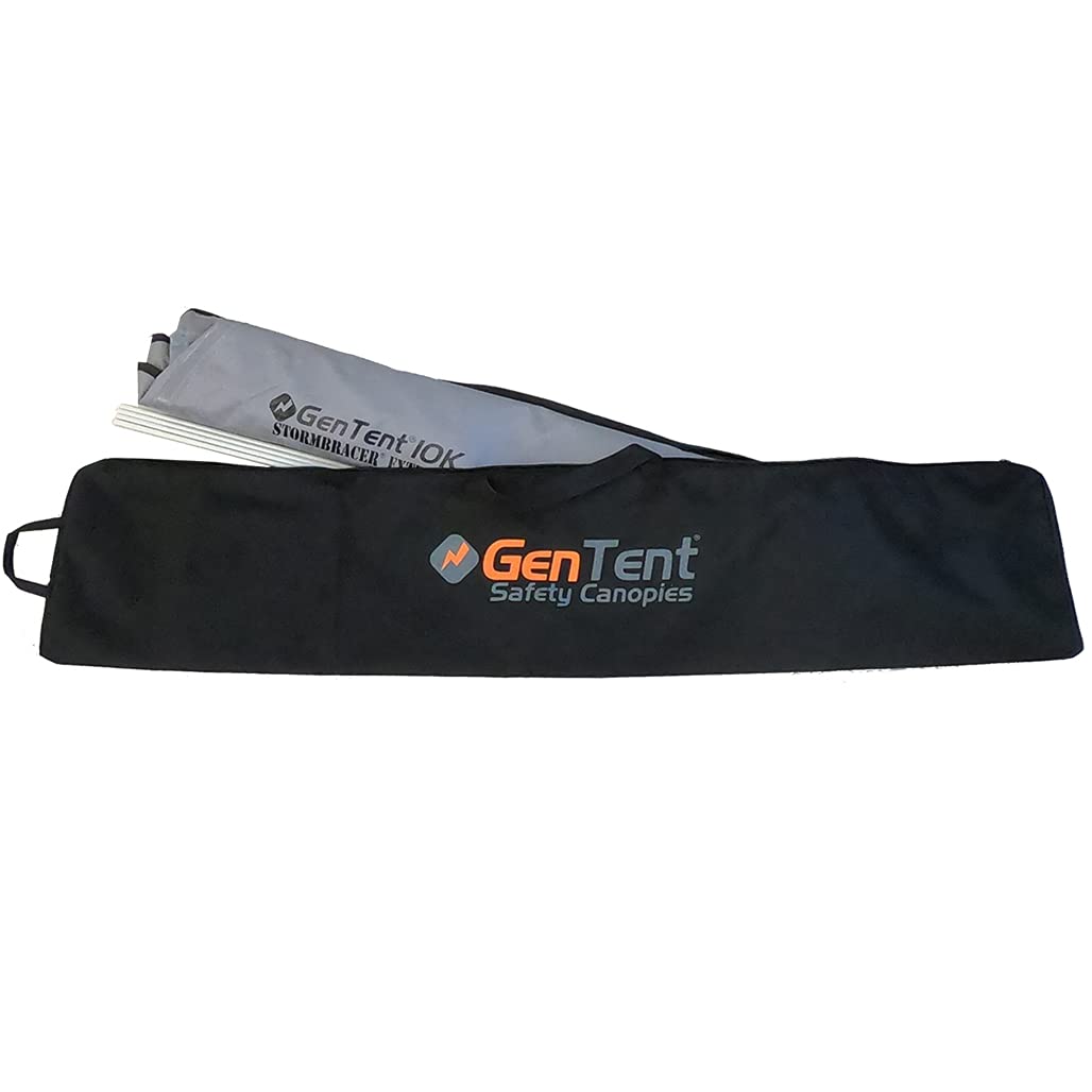 GenTent storage bag warranty label indicating 1 year coverage