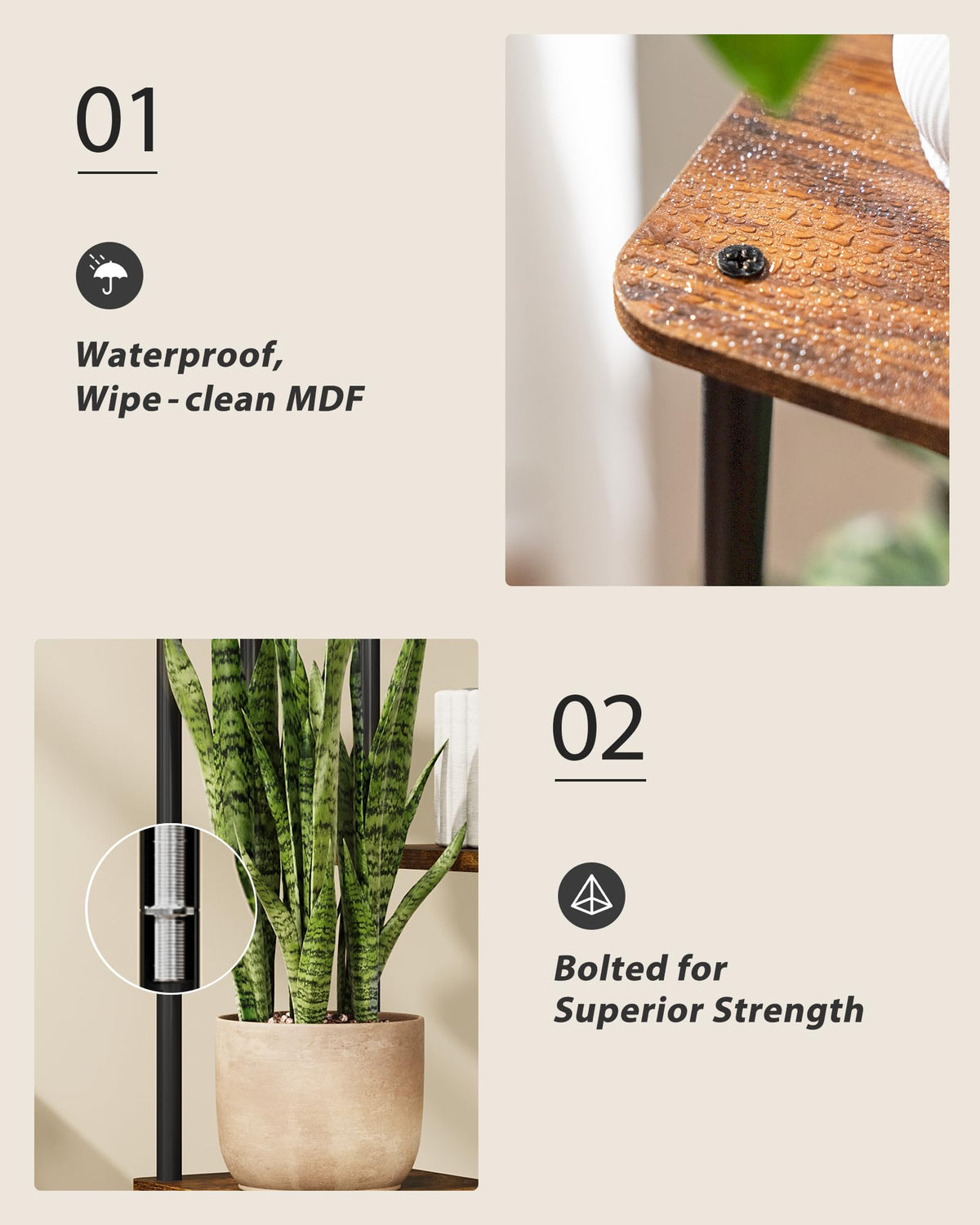 GENTINGBRO durable finish resists spills and makes cleaning easy.