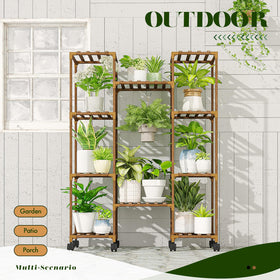 GENTINGBRO hanging flower stand highlights vertical display of greenery.