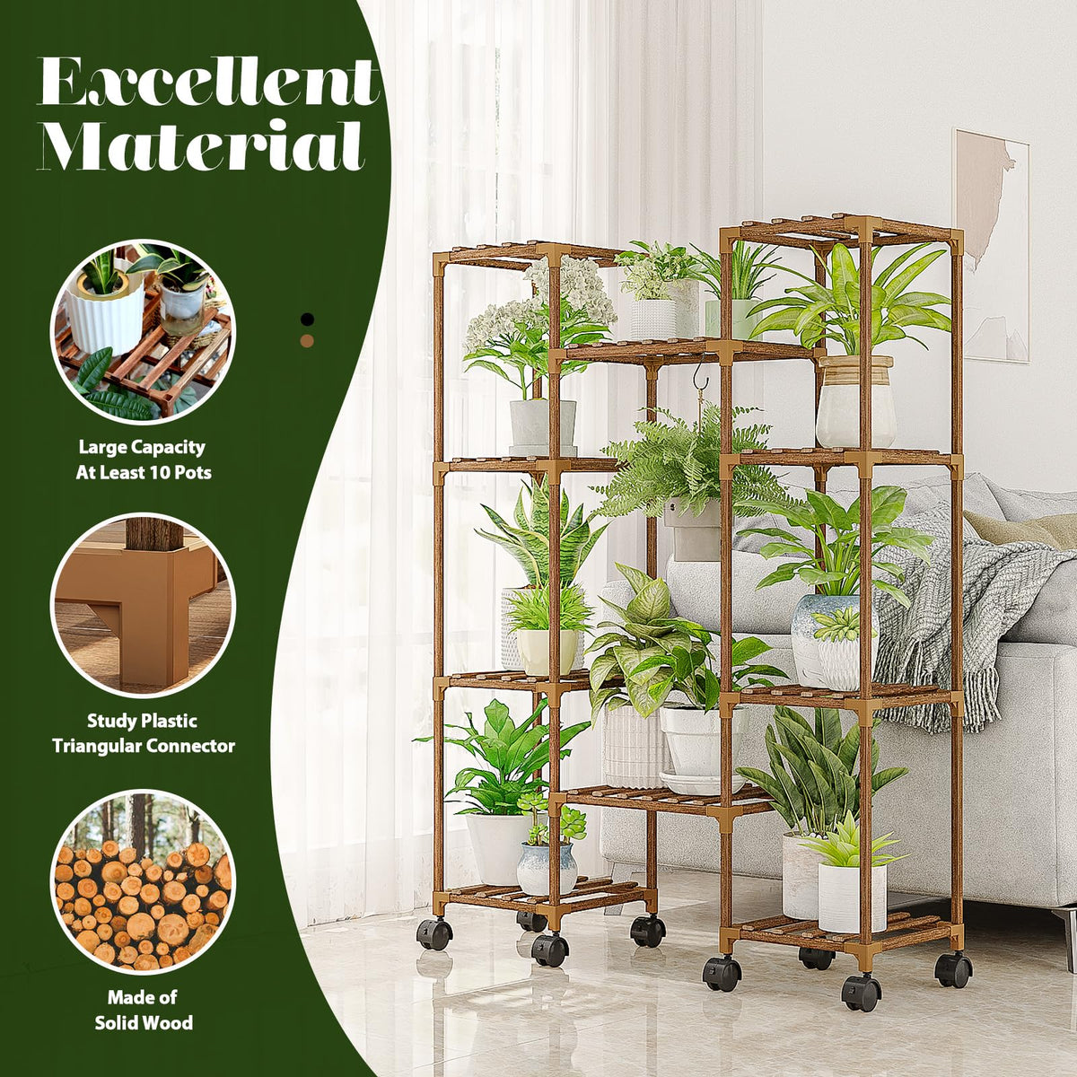 GENTINGBRO outdoor-indoor plant rack suited for patios and living rooms.