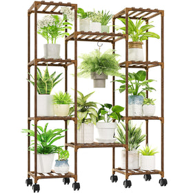 GENTINGBRO plant stand with wheels for easy mobility and flexible placement.