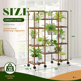GENTINGBRO sturdy eucalyptus wood construction supports stable plant shelves.