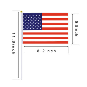 GentleGirl white plastic stick with gold dome adds elegant patriotic detail.