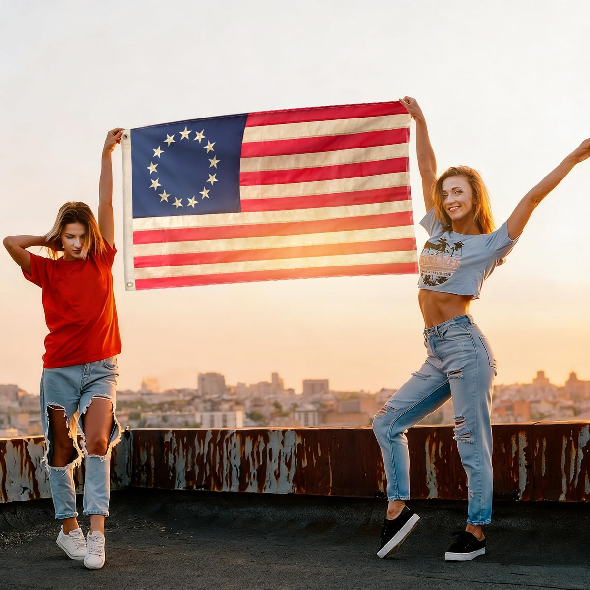 Geodurn Betsy Ross flag suitable for 4th of July celebrations.