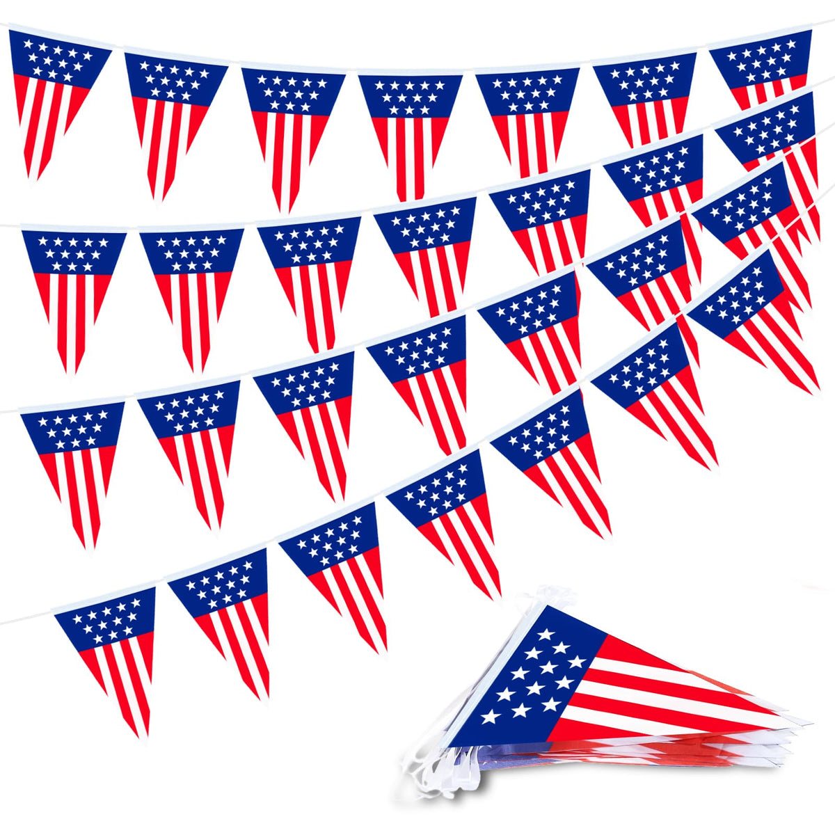 Geodurn American triangle banner full view for patriotic celebrations