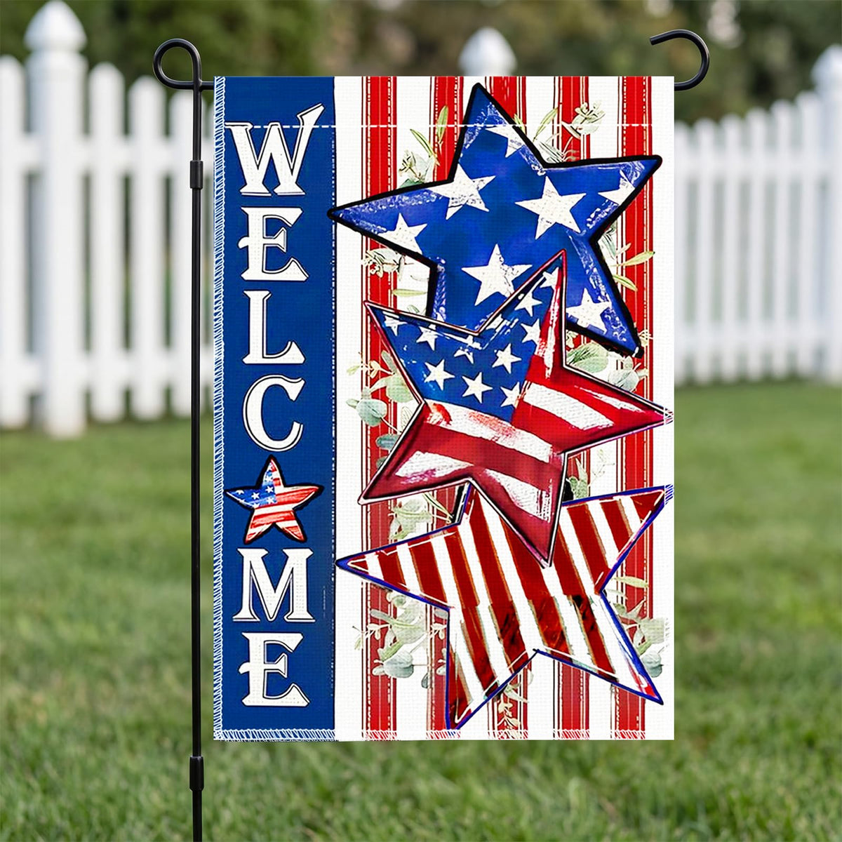 Geodurn burlap flag, rustic look with weather resistance
