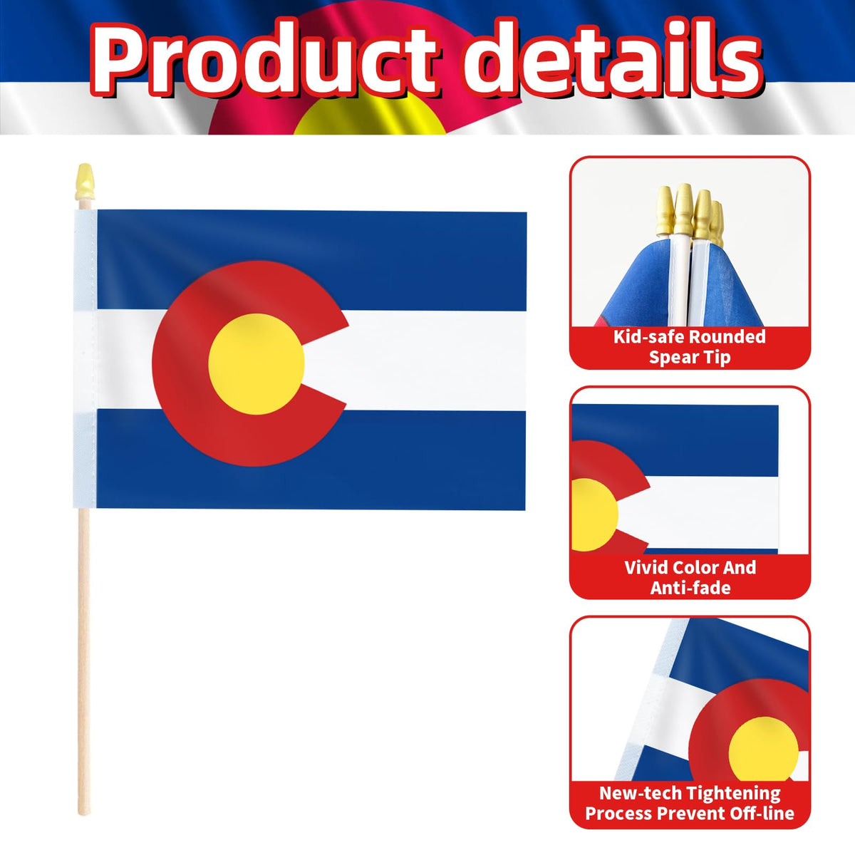 Geodurn 5x8 handheld flag—compact waving at parades