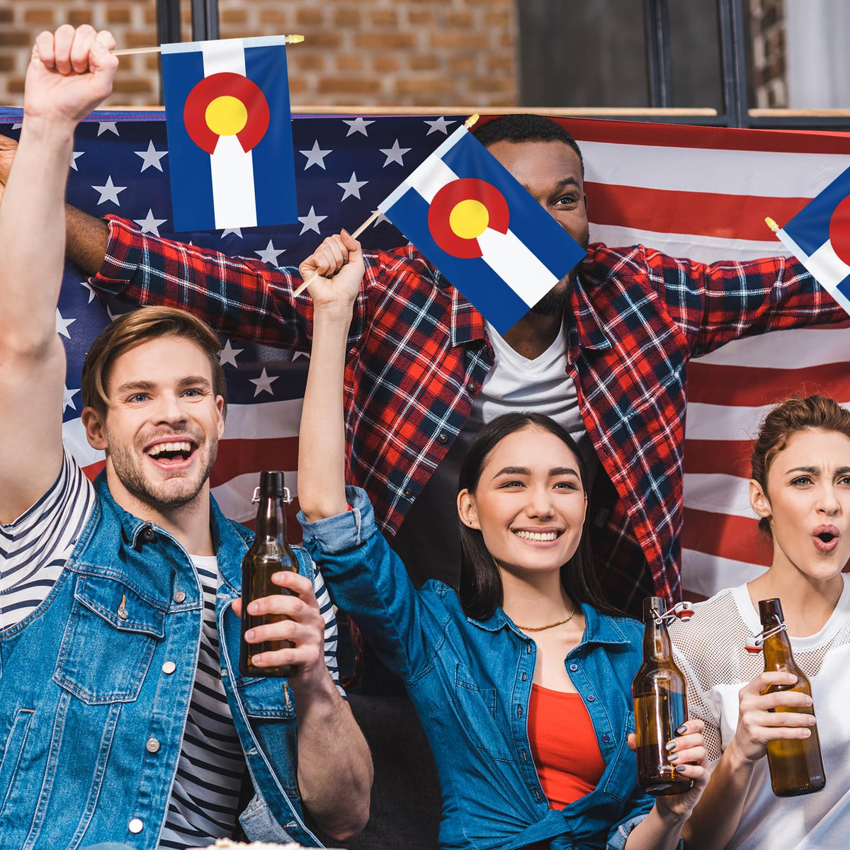 Geodurn Colorado flag colors—red white blue gold vivid design
