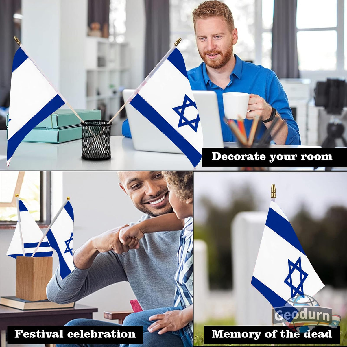 Geodurn handheld flags for parade use and event displays