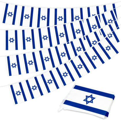 Geodurn Israel flag banner with 32.8 ft length for festive outdoor events.