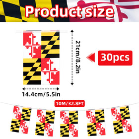 Geodurn Maryland flag banner flag detail shows red, white, black, and yellow design