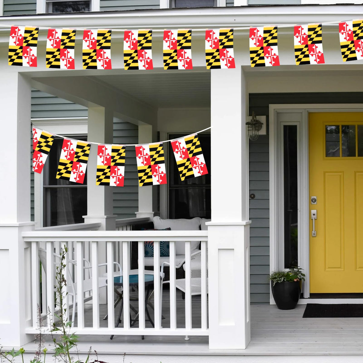 Geodurn Maryland flag banner ready to hang instantly for quick setup