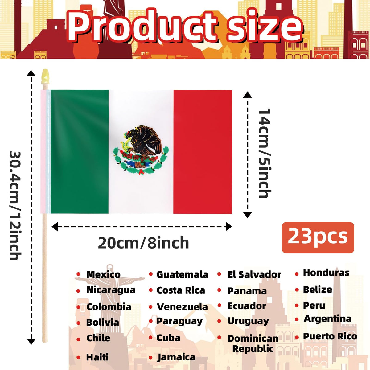 Geodurn mini flags with gold spear tops ideal for classroom celebrations