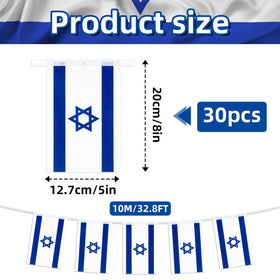 Geodurn 30 mini Israel flags for bright indoor or outdoor displays.