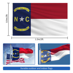 Geodurn NC flag embroidered star dates for precise, durable symbolism.