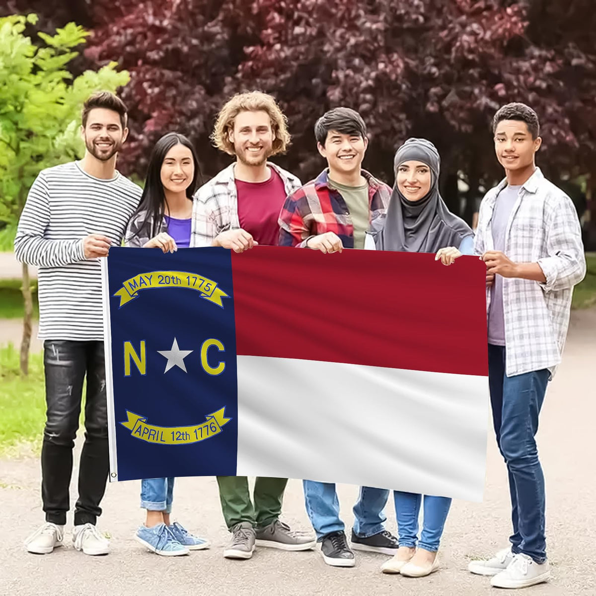 Geodurn NC flag suitable for windows, walls, or flagpoles.
