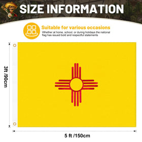 Geodurn New Mexico flag double-sided bright colors stay vivid from both sides