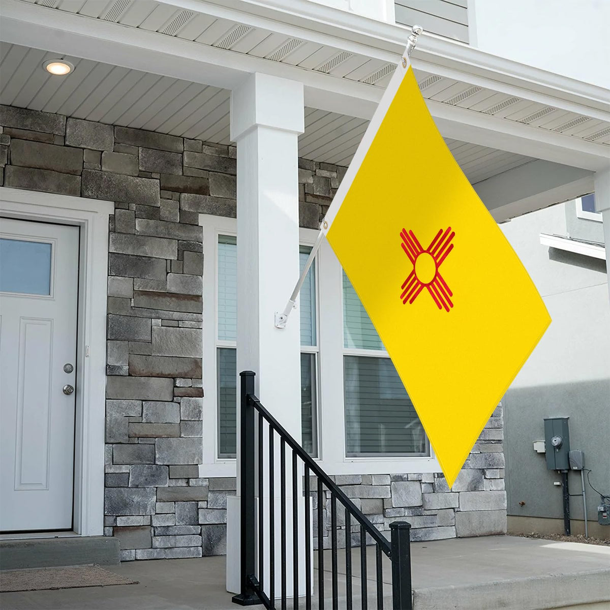 Geodurn New Mexico flag has four-stitch hemming to deter fraying