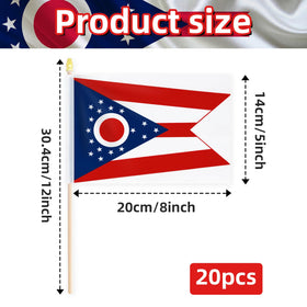 Geodurn mini Ohio flag 5x8 inch size for parades and gatherings.
