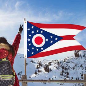 Geodurn Ohio flag brass grommets for easy mounting