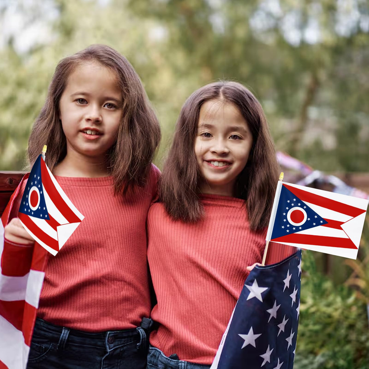 Geodurn patriotic flag set with classic red white blue colors for visibility.