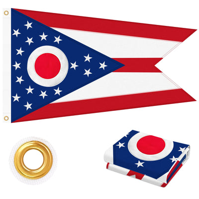 Geodurn Ohio flag 3x5 ft outdoor display with weather resistance