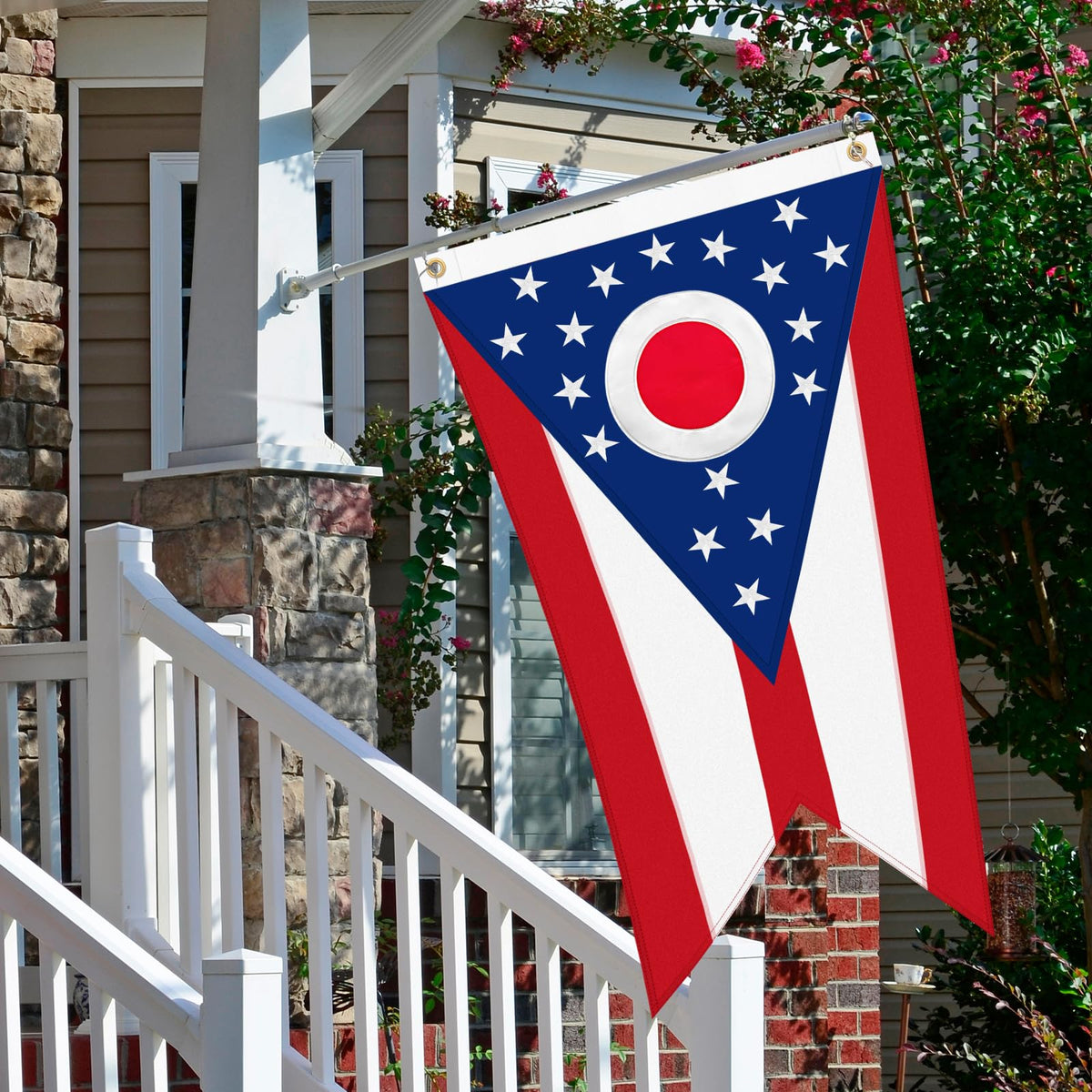Geodurn Ohio flag weather-resistant fabric protects against UV rays