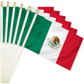 Geodurn pack of 20 handheld Mexican flags 5x8 inches for vibrant parade displays
