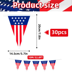Geodurn patriotic pennants close-up with stars and stripes