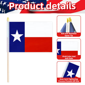 Geodurn spear-top flag close-up on sturdy wood pole for sharp displays.