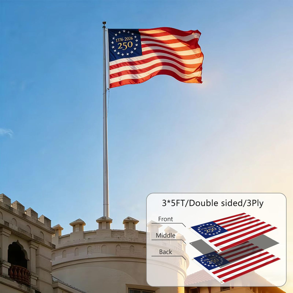 Geodurn yard display flag bringing heritage to home entrances