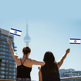 Geodurn flags suited for Yom Ha'atzmaut parades and ceremonies