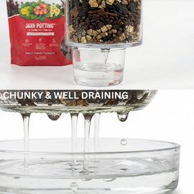 Resealable GeoJava soil bag reducing spills and preserving freshness