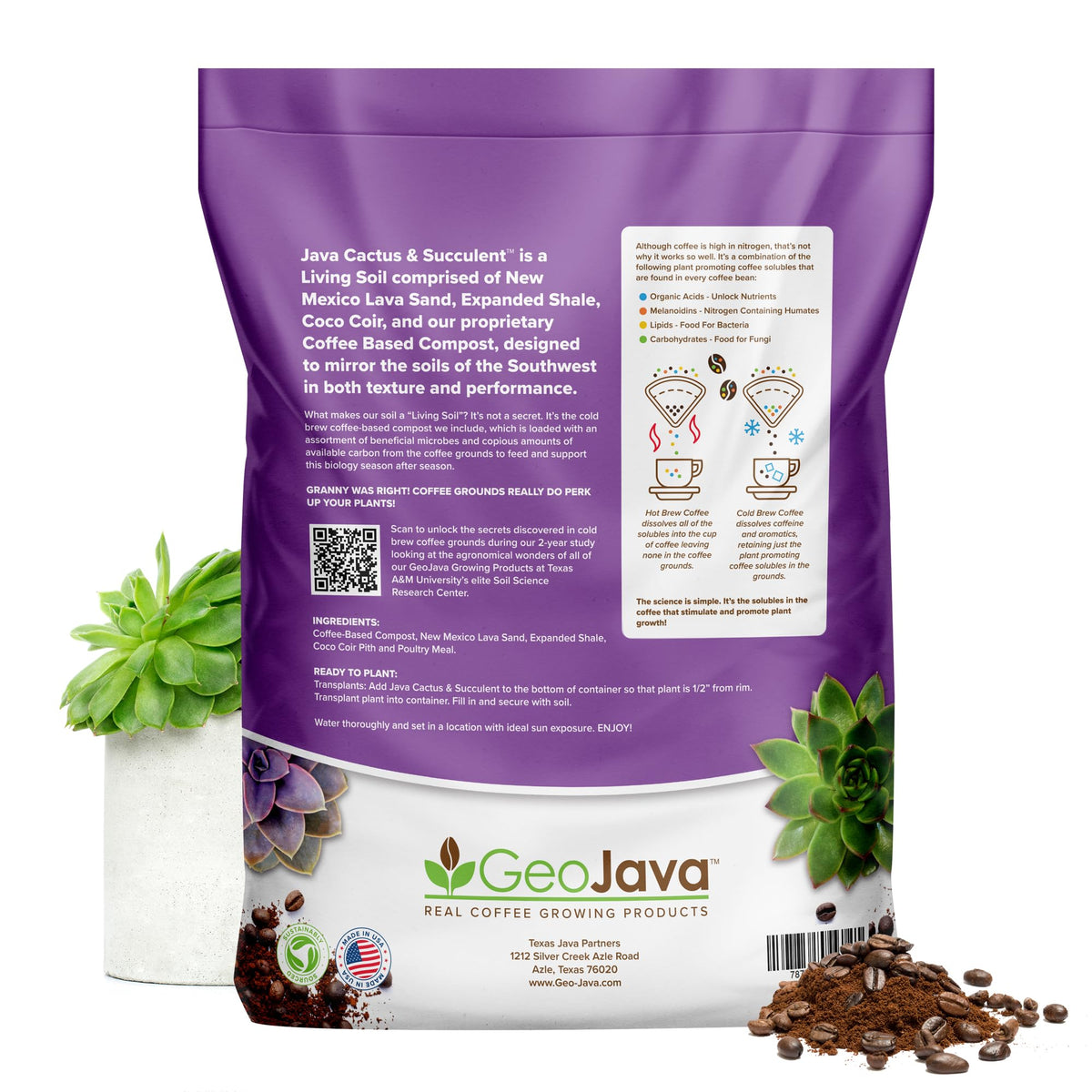 GeoJava premium ingredients like buffered coco coir support healthy early root development